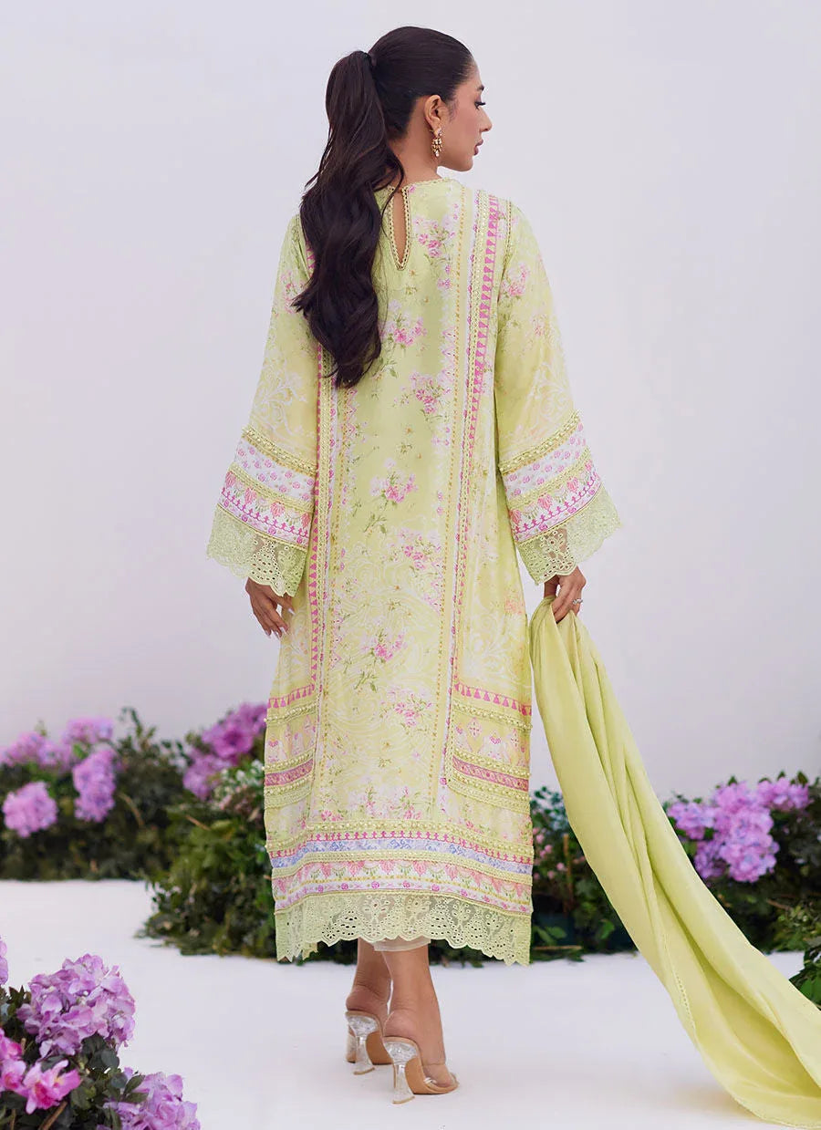 Farah Talib Aziz | Zaza Prints 24 | KELLY LIME SHIRT AND DUPATTA - Rang-e-Khaas
