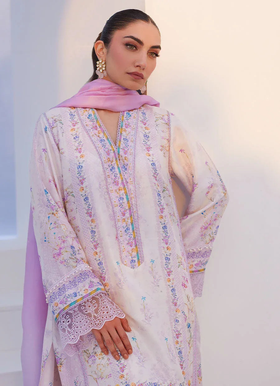 Farah Talib Aziz | Zaza Prints 24 | HEATHER LAVENDER SHIRT AND DUPATTA - Rang-e-Khaas