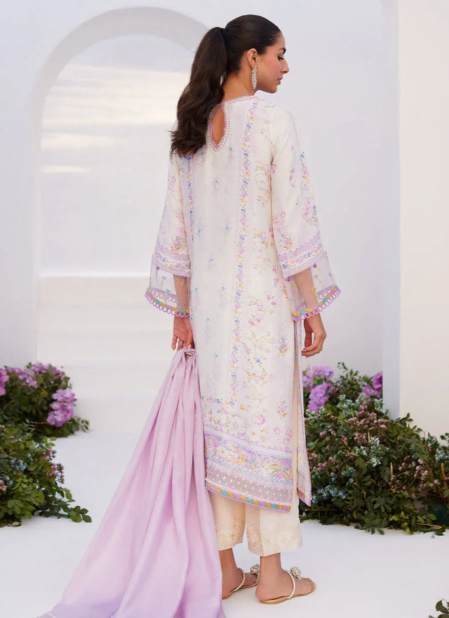 Farah Talib Aziz | Zaza Prints 24 | THISTLE LILAC SHIRT AND DUPATTA - Rang-e-Khaas