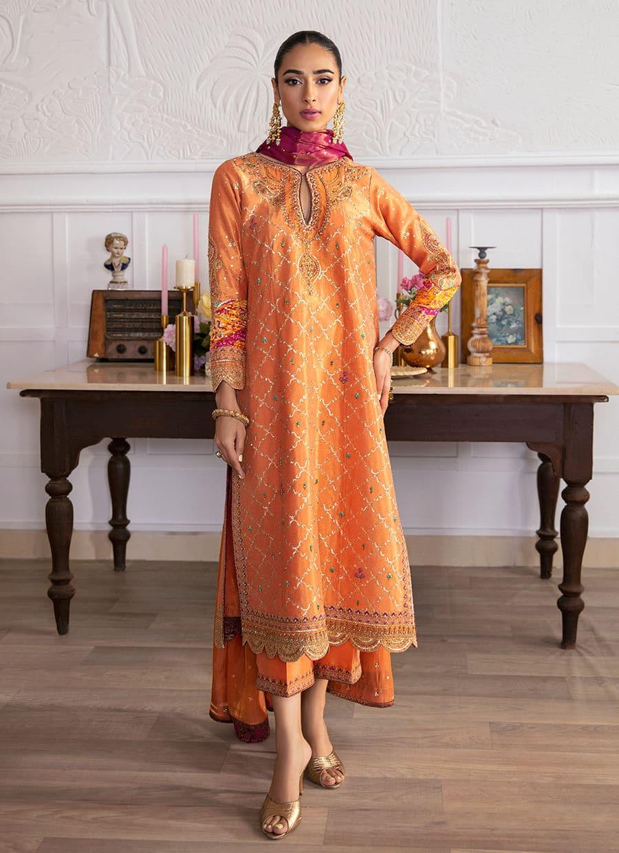 Farah Talib Aziz | Mayna Festive Luxe | ALEEN APRICOT - Rang-e-Khaas