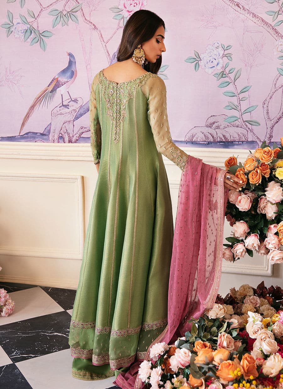 Farah Talib Aziz | Mayna Festive Luxe | ANISA APPLE GREEN - Rang-e-Khaas