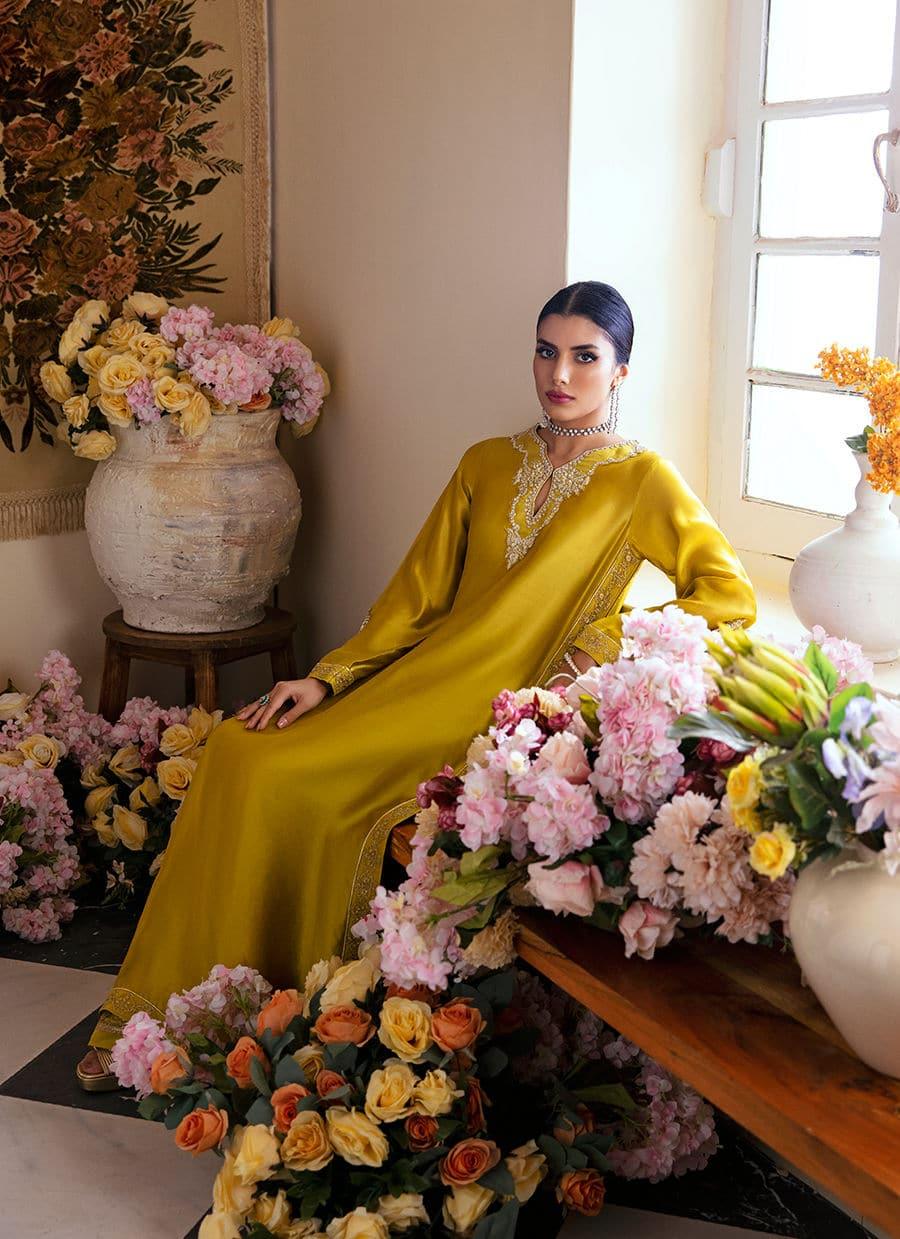 Farah Talib Aziz | Mayna Festive Luxe | Veesta Lime - Rang-e-Khaas