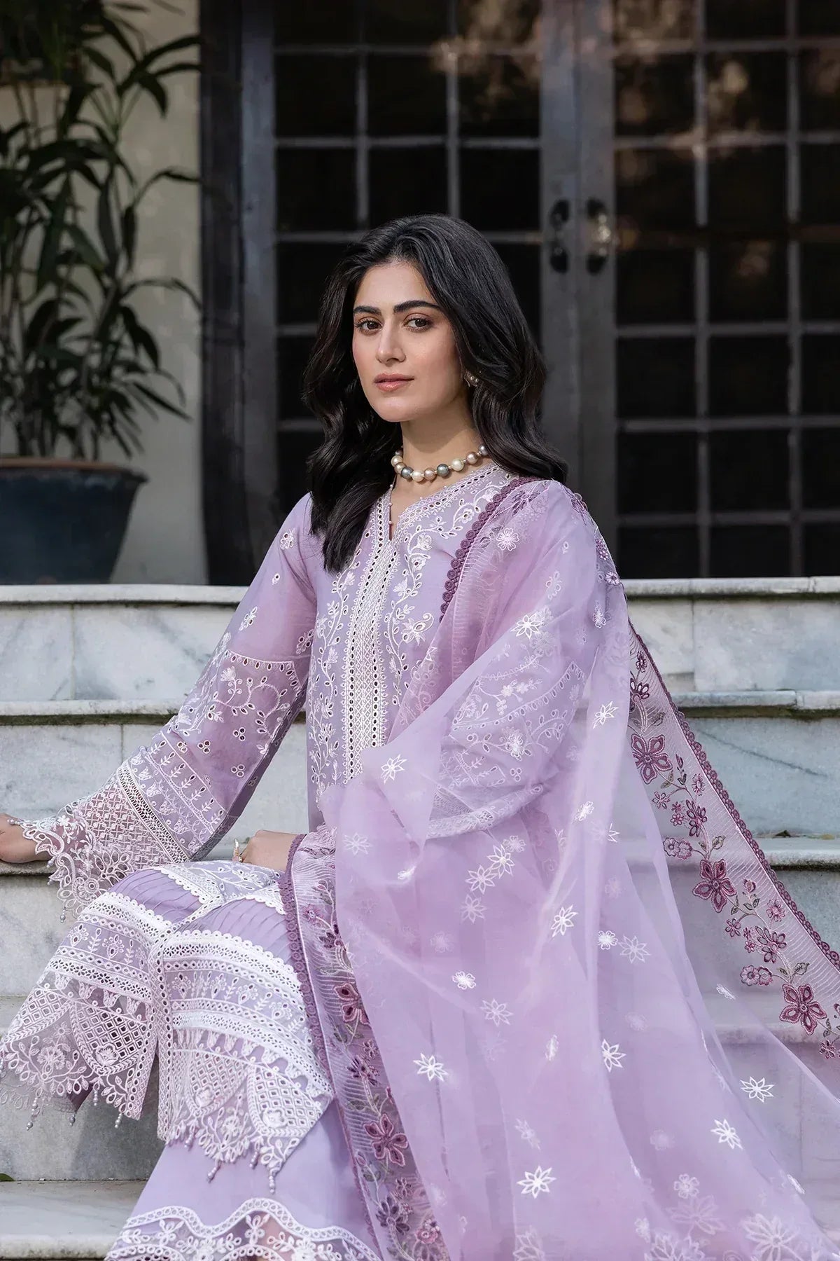 Farasha | Bahaar Embroidered Lawn | Lilac Florine - Rang-e-Khaas
