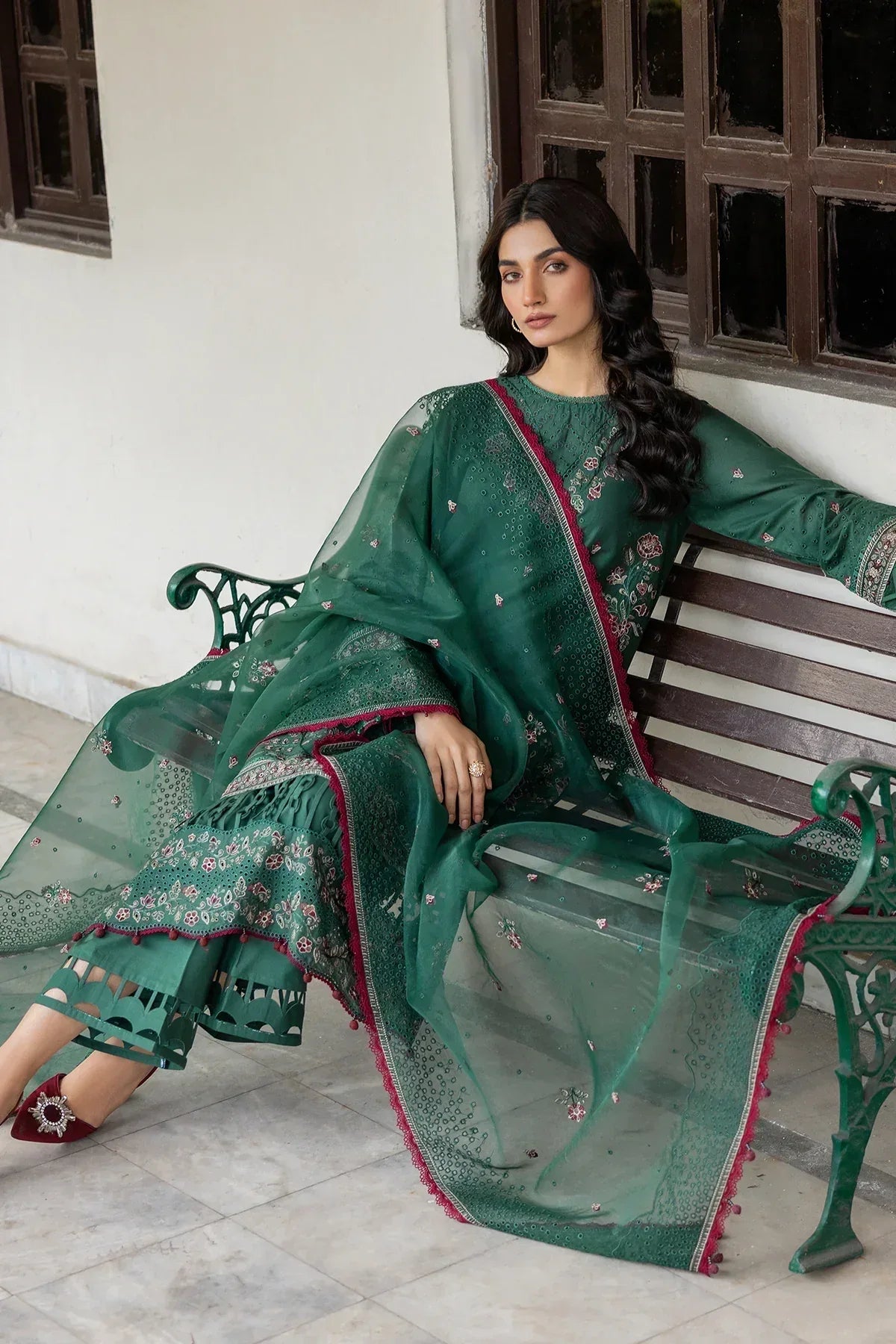 Farasha | Bahaar Embroidered Lawn | Azure Grace - Rang-e-Khaas