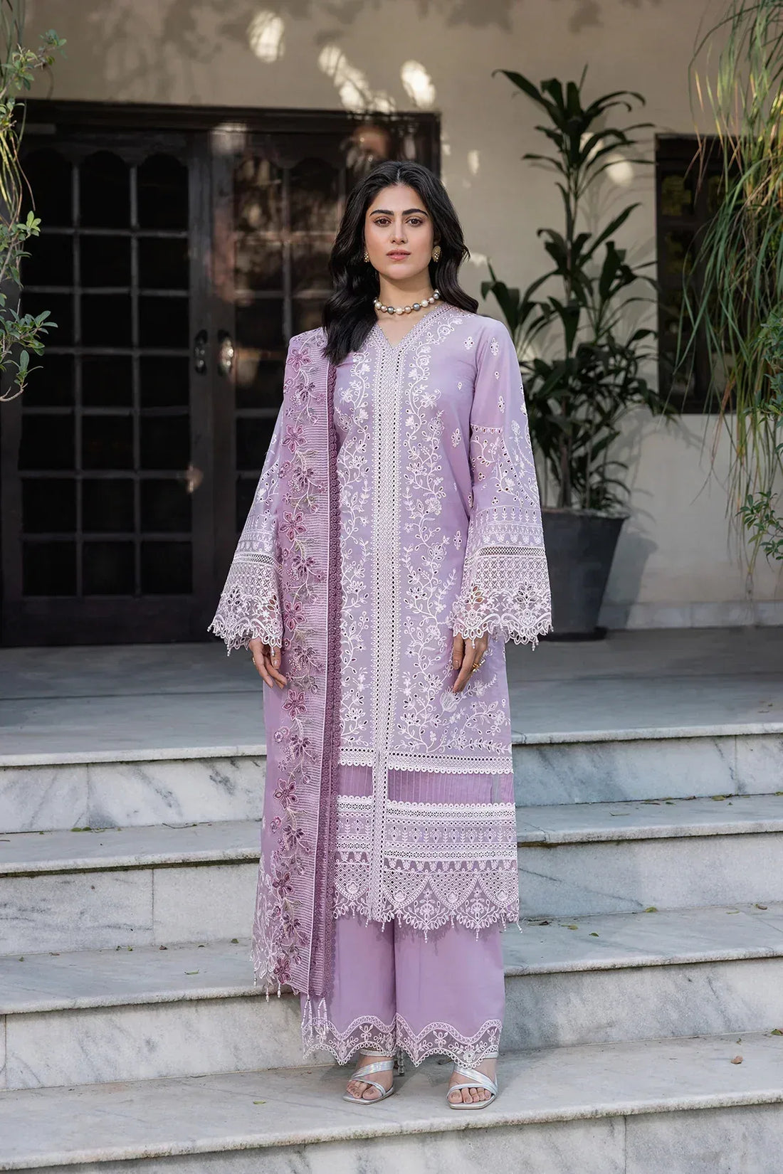 Farasha | Bahaar Embroidered Lawn | Lilac Florine - Rang-e-Khaas