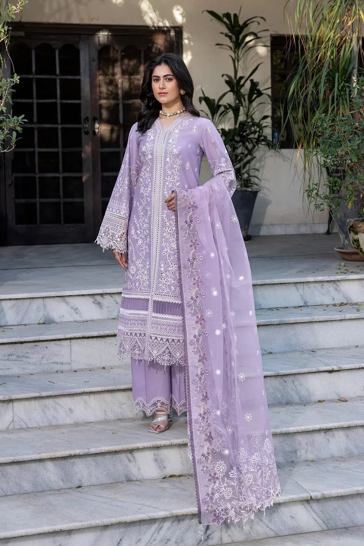 Farasha | Bahaar Embroidered Lawn | Lilac Florine - Rang-e-Khaas