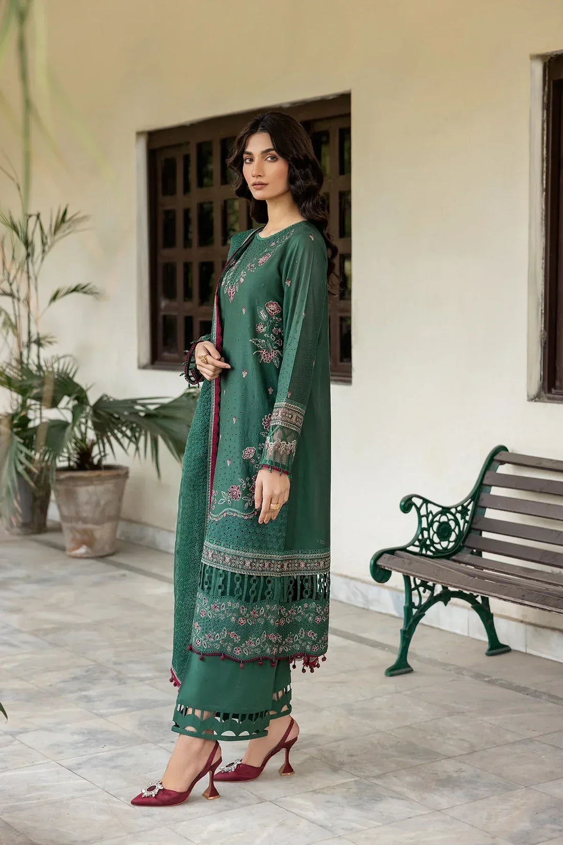 Farasha | Bahaar Embroidered Lawn | Azure Grace - Rang-e-Khaas