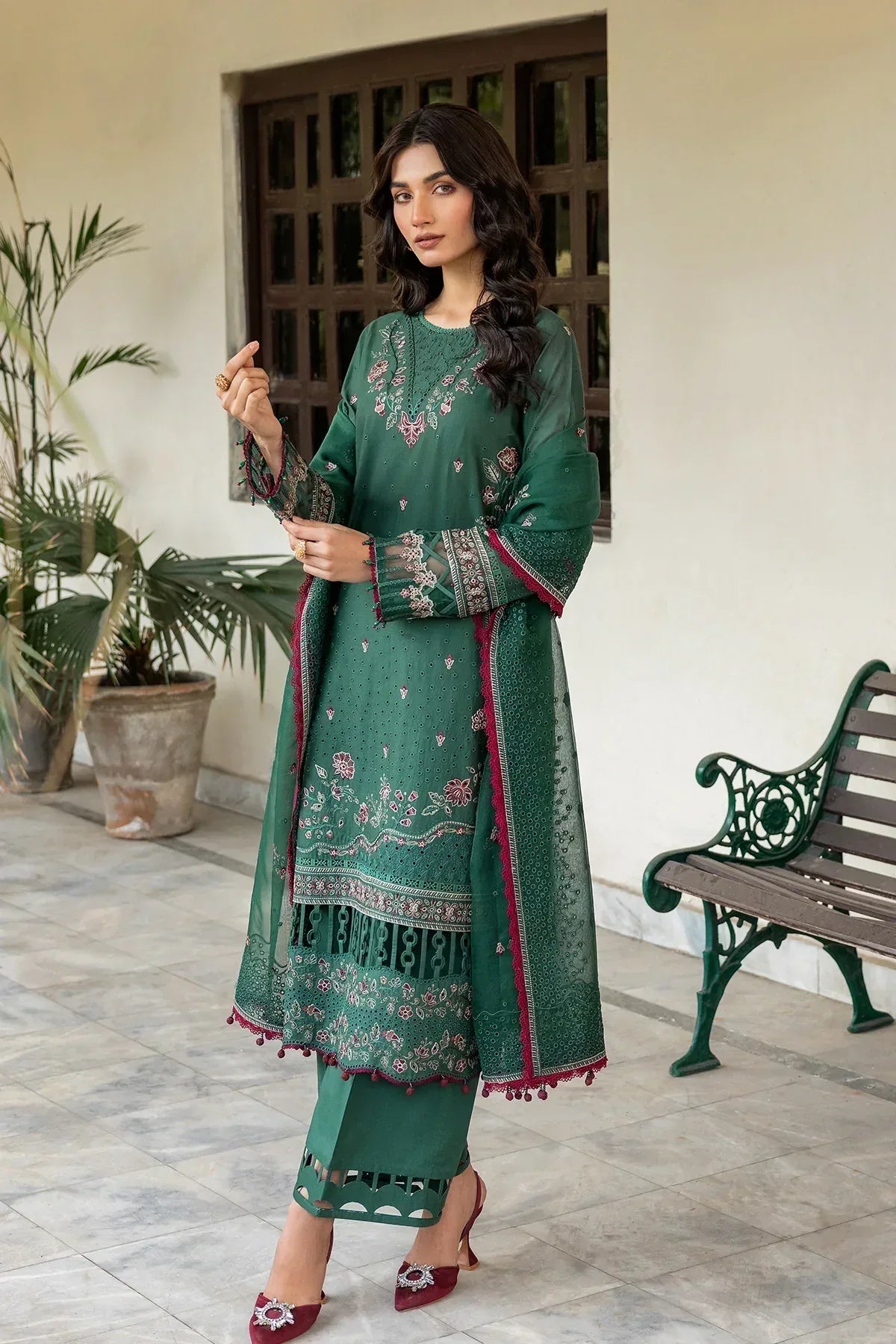 Farasha | Bahaar Embroidered Lawn | Azure Grace - Rang-e-Khaas