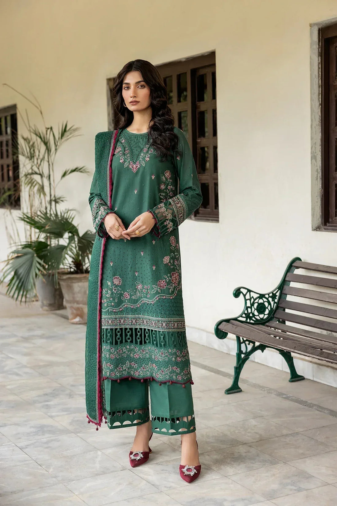 Farasha | Bahaar Embroidered Lawn | Azure Grace - Rang-e-Khaas