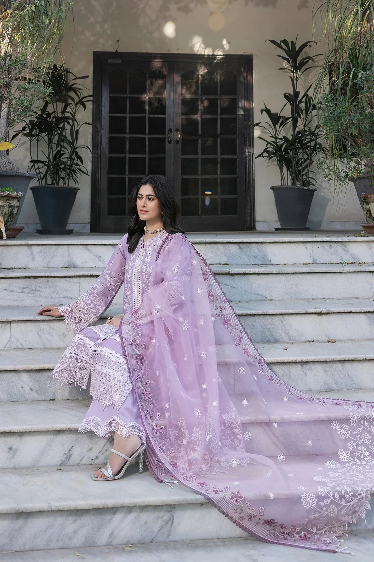 Farasha | Bahaar Embroidered Lawn | Lilac Florine - Rang-e-Khaas