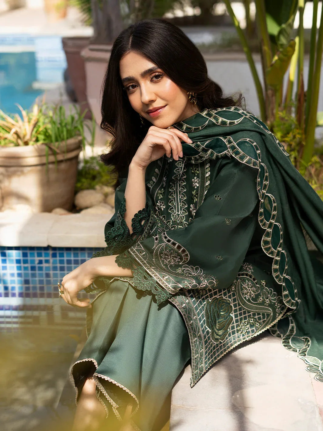 Izel | Mahveen Festive Lawn 25 | FATIN - Rang-e-Khaas