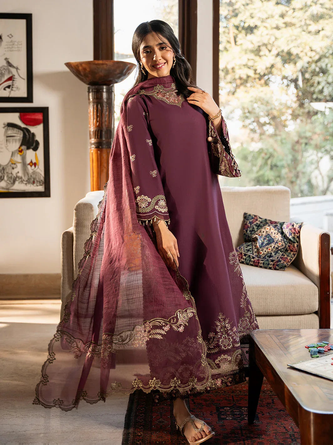 Izel | Mahveen Festive Lawn 25 | HANA - Rang-e-Khaas