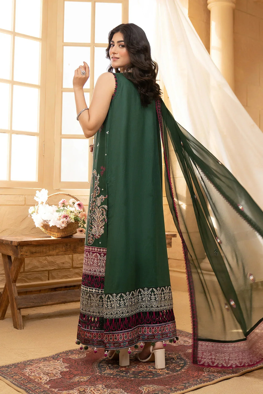 Hemstitch | Summer Luxury Lawn 24 | Bottle Green - Rang-e-Khaas