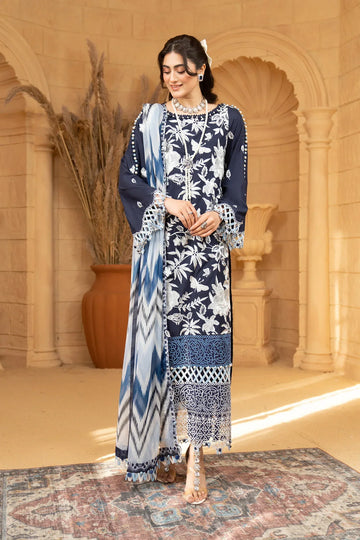 Hemstitch | Summer Luxury Lawn 24 | Ice Blue - Rang-e-Khaas