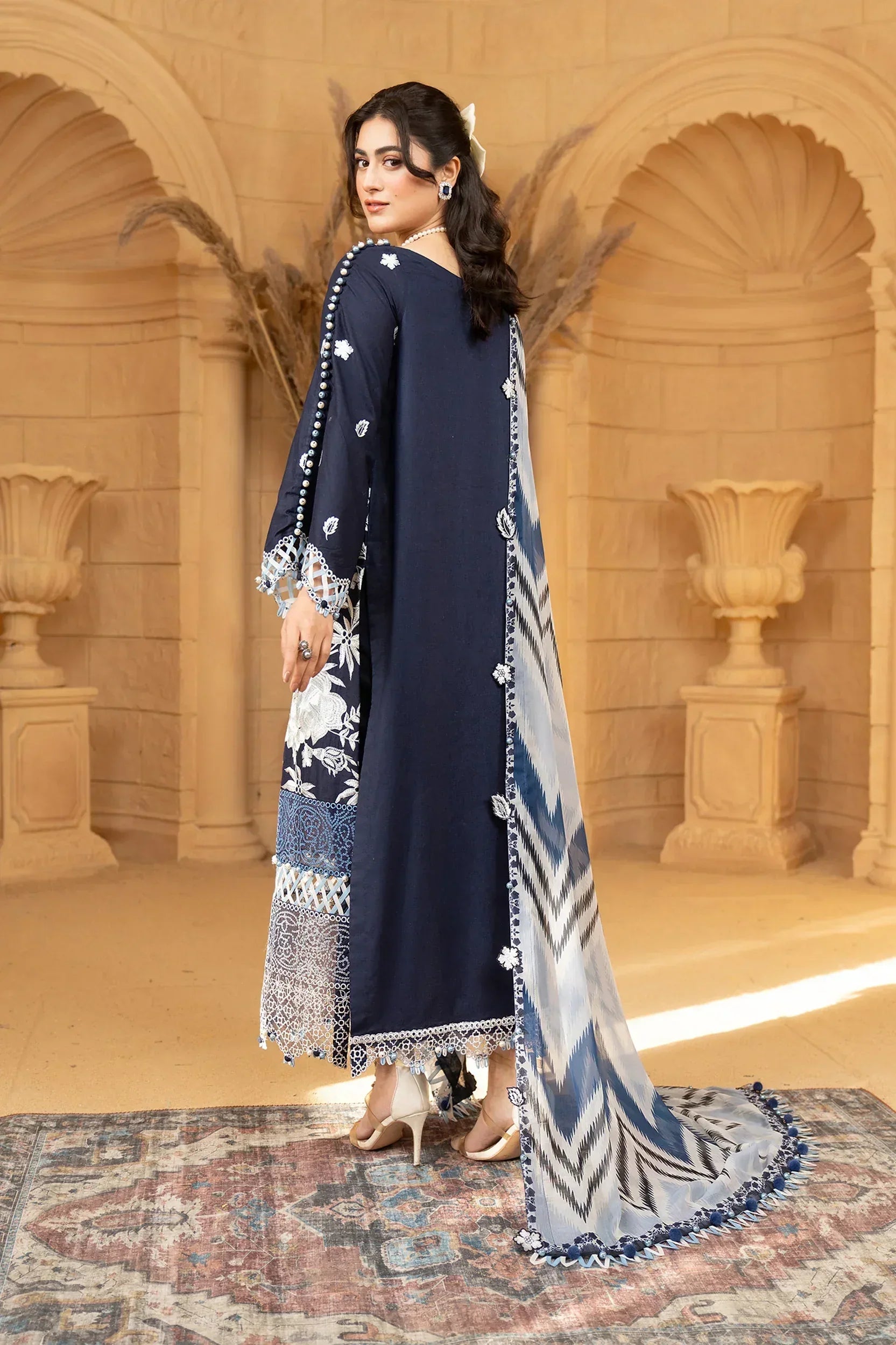 Hemstitch | Summer Luxury Lawn 24 | Ice Blue - Rang-e-Khaas