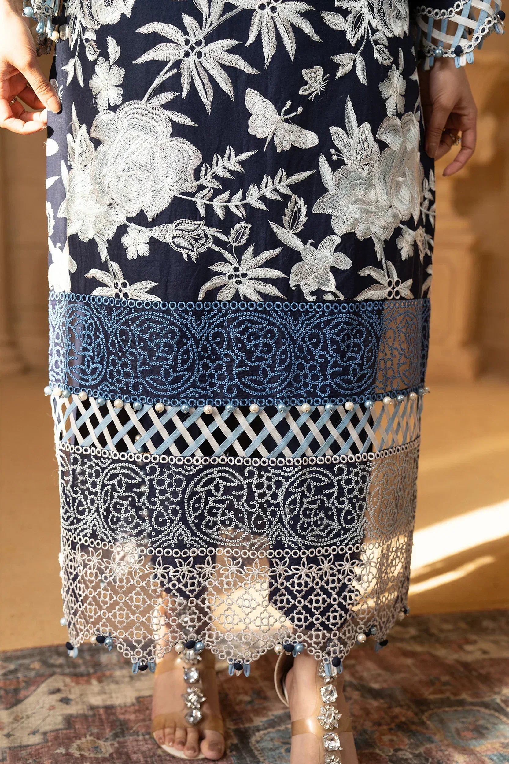 Hemstitch | Summer Luxury Lawn 24 | Ice Blue - Rang-e-Khaas