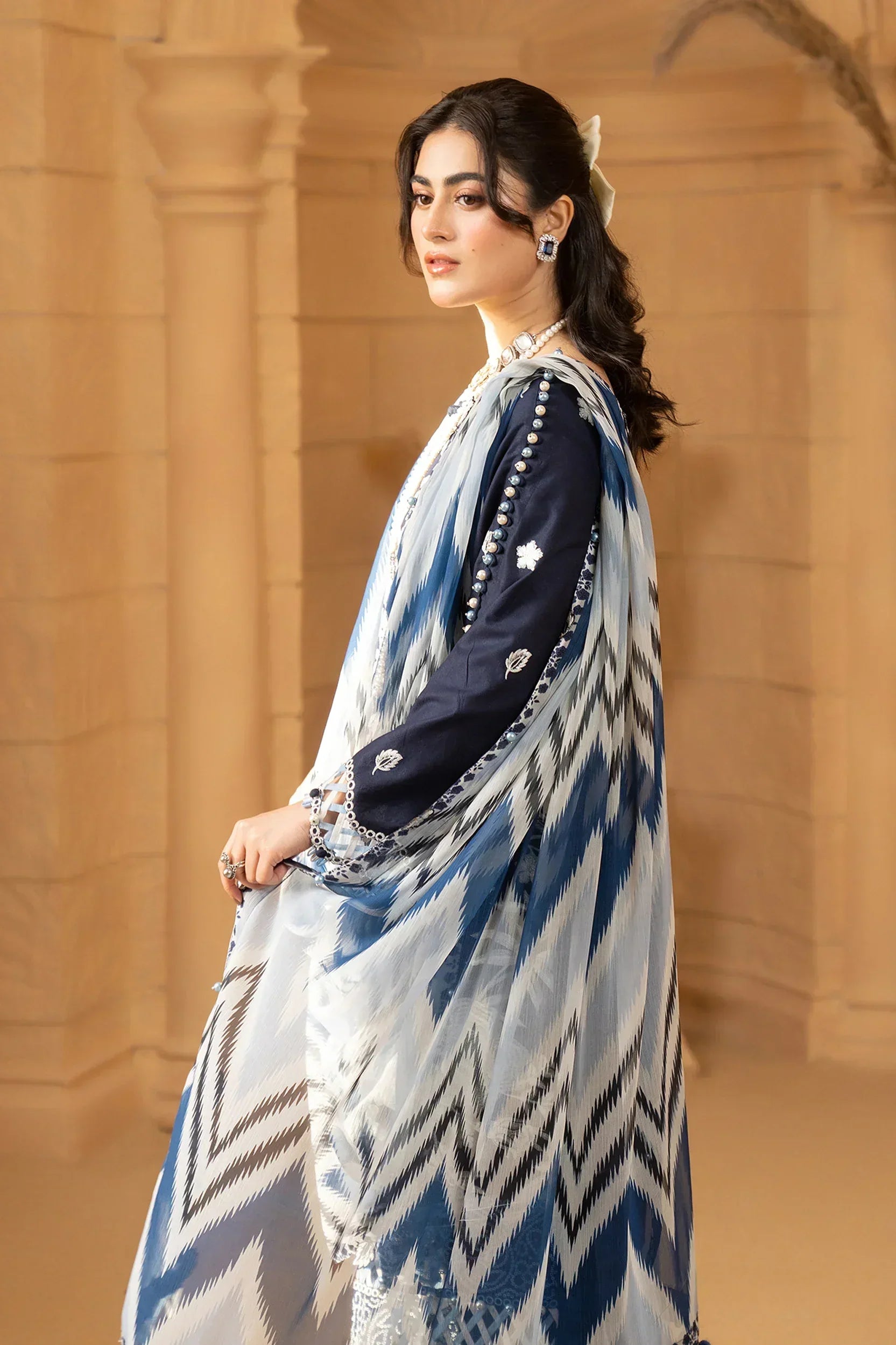 Hemstitch | Summer Luxury Lawn 24 | Ice Blue - Rang-e-Khaas
