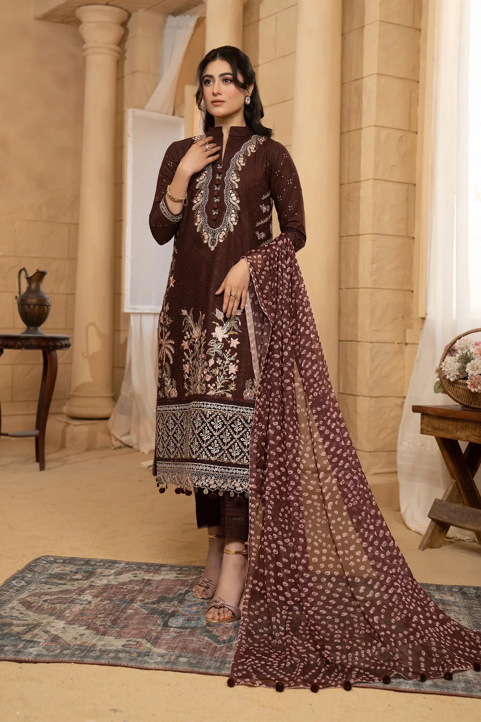 Hemstitch | Summer Luxury Lawn 24 | Mulberry - Rang-e-Khaas