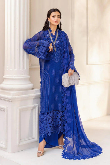 Maria B 3 Piece Stitched Embroidered Chiffon Suit | MPC-25-103