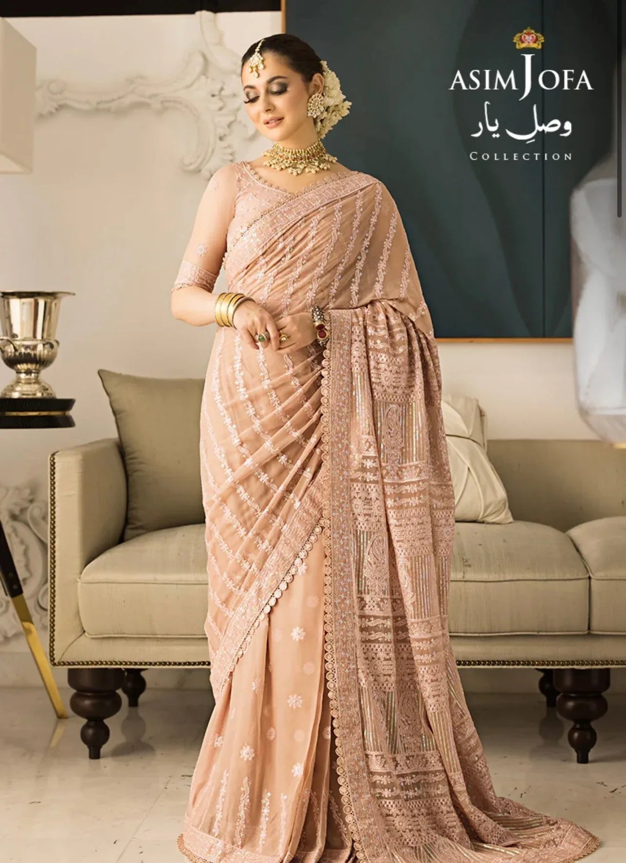 ASIM JOFA- SAREE - AJVY-09 - Rang-e-Khaas