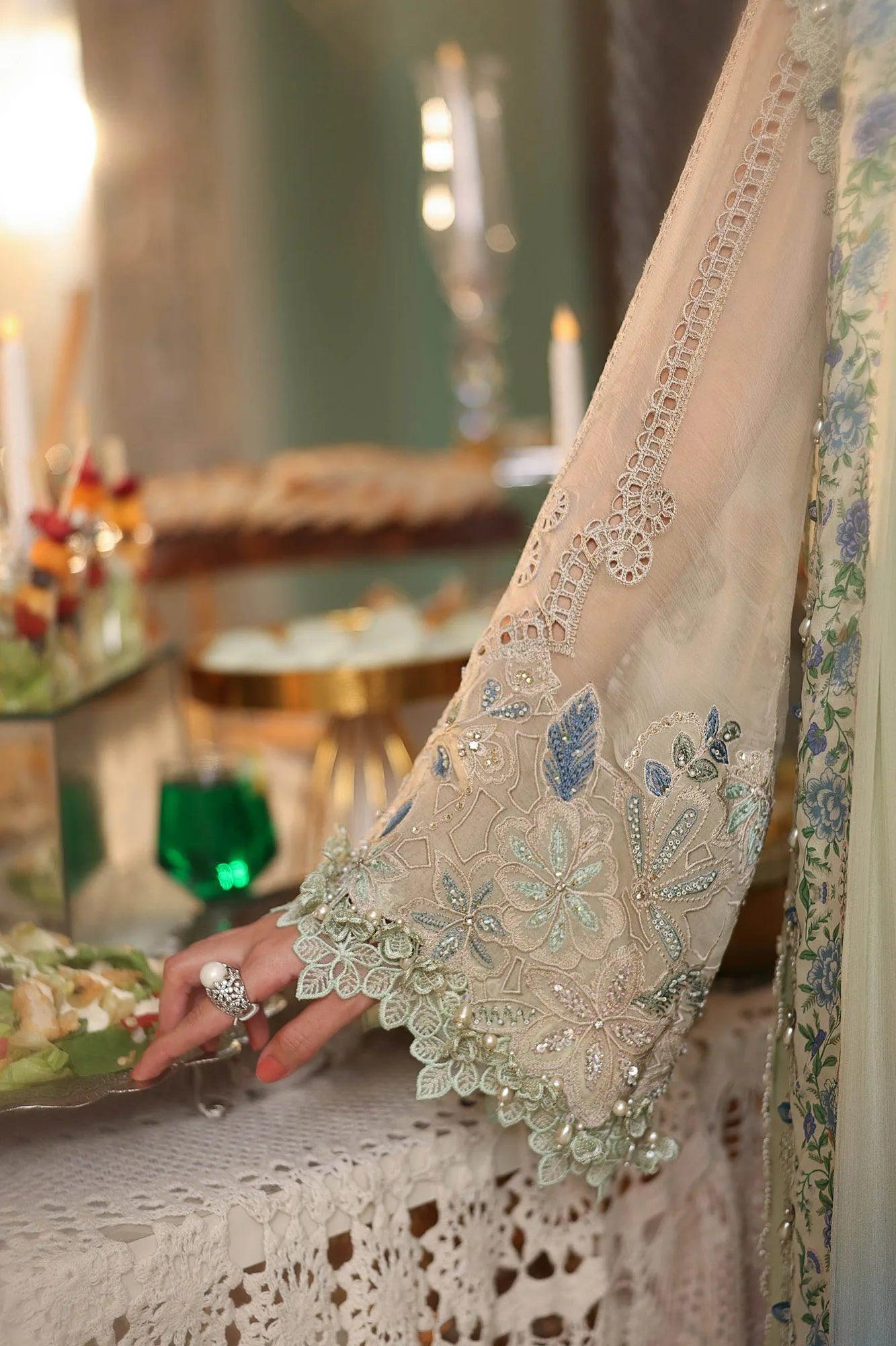 Maria B 3 Piece Stitched Embroidered Chiffon Suit