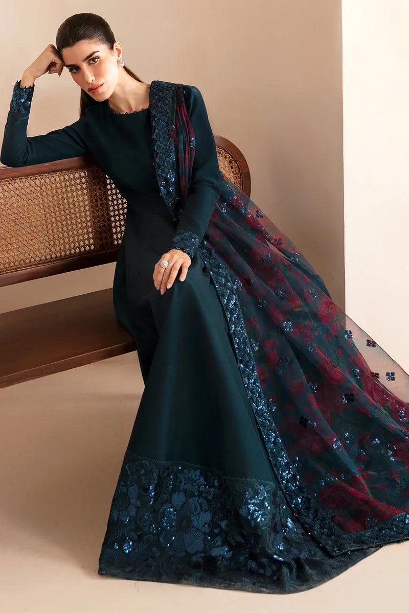 Maria B 3 Piece Stitched Embroidered Chiffon Suit