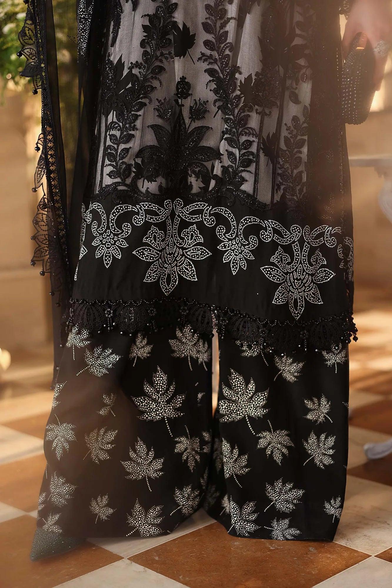 Maria B 3 Piece Stitched Embroidered Chiffon Suit
