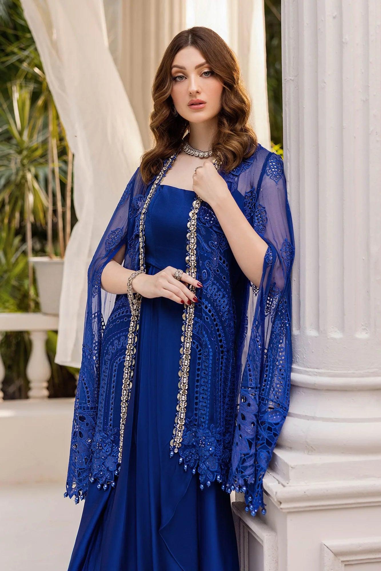 Maria B 3 Piece Stitched Embroidered Chiffon Suit | MPC-25-103
