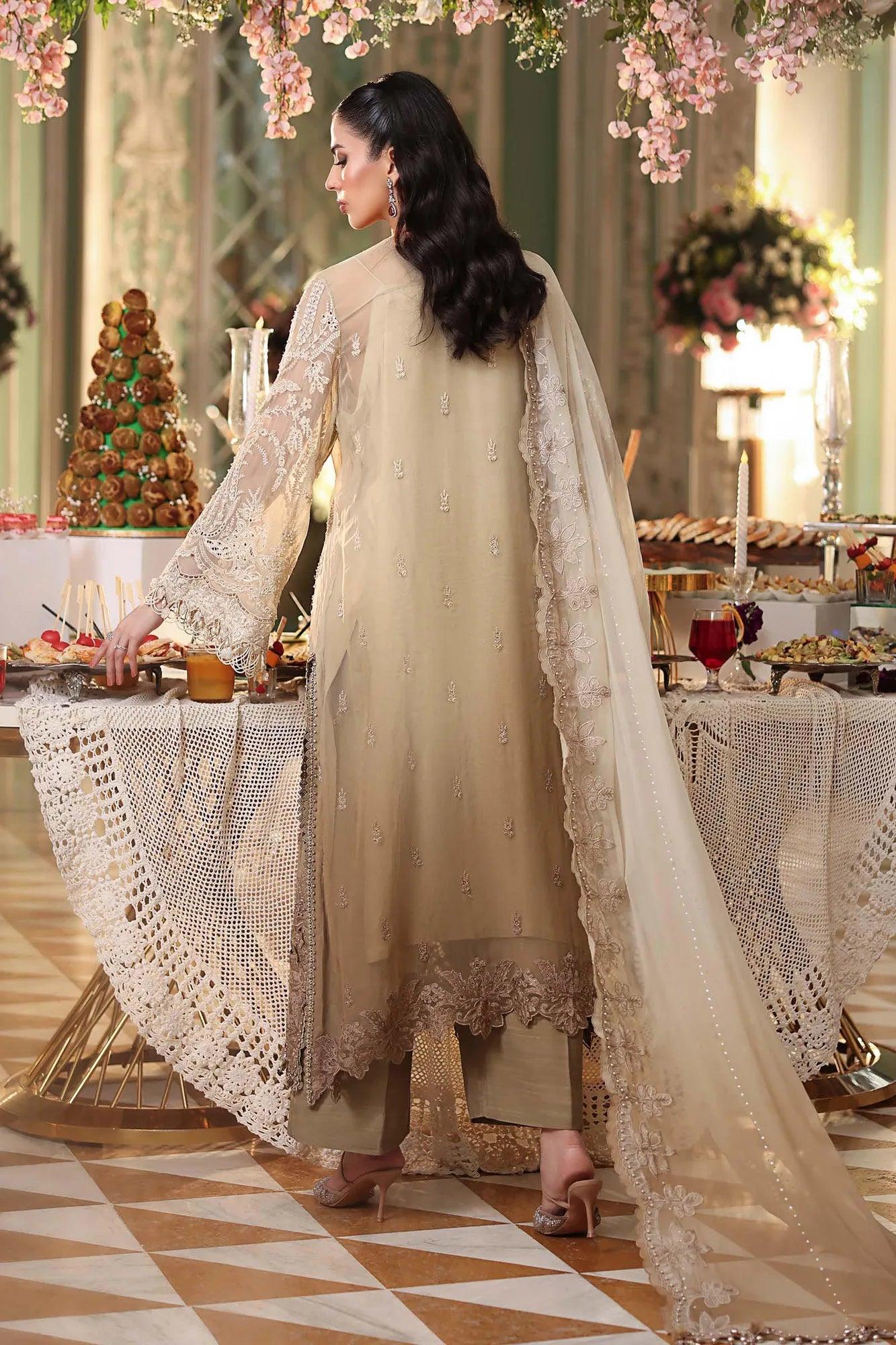 Maria B 3 Piece Stitched Embroidered Chiffon Suit