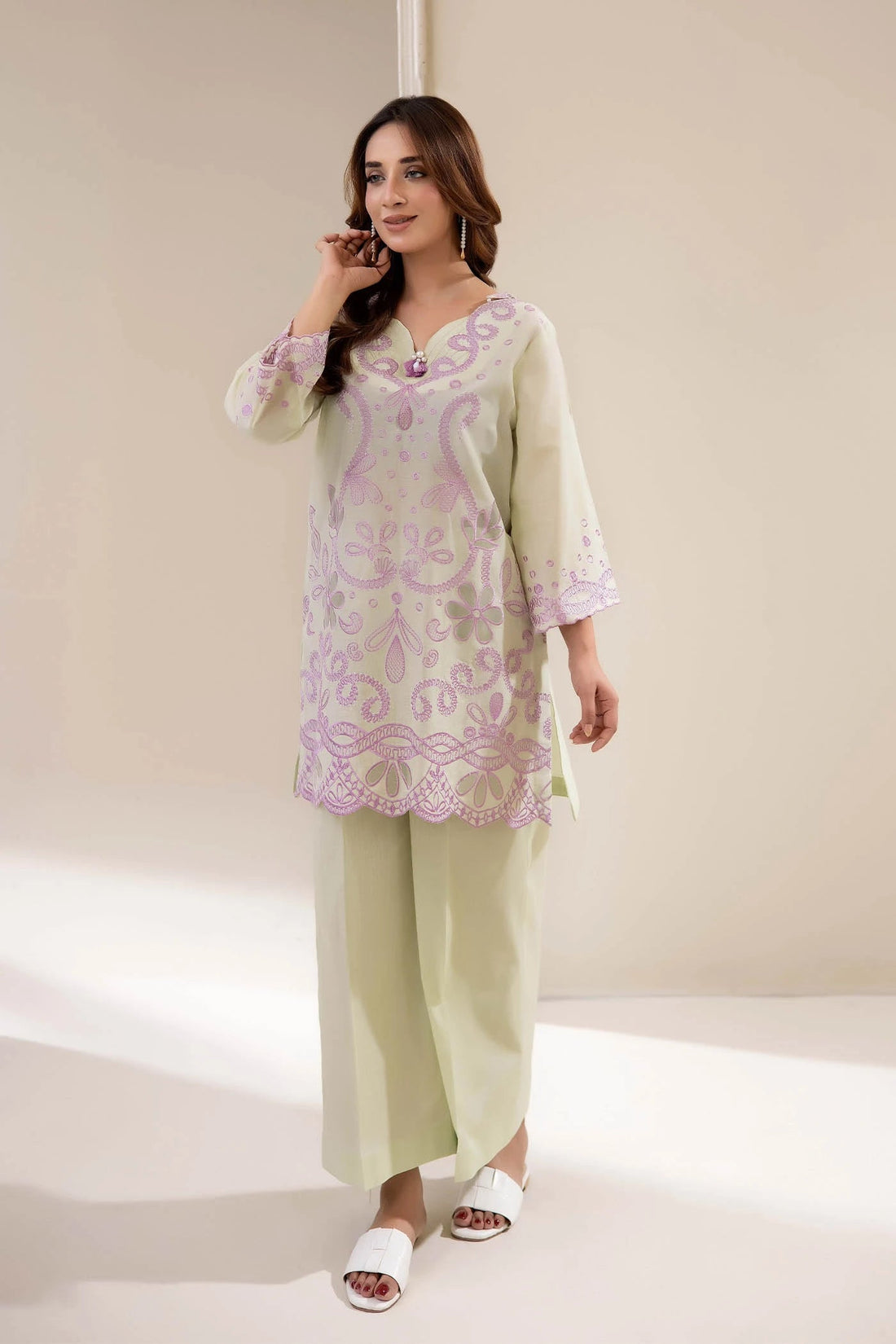 Adans Libas | Embrodiered Co Ord Sets | 4064