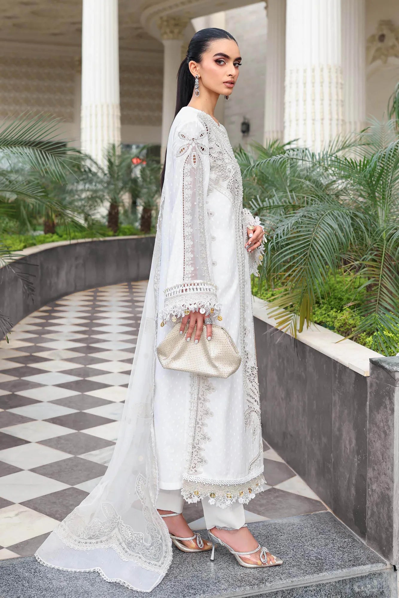 Maria B 3 Piece Stitched Embroidered Jacquard Lawn Suit