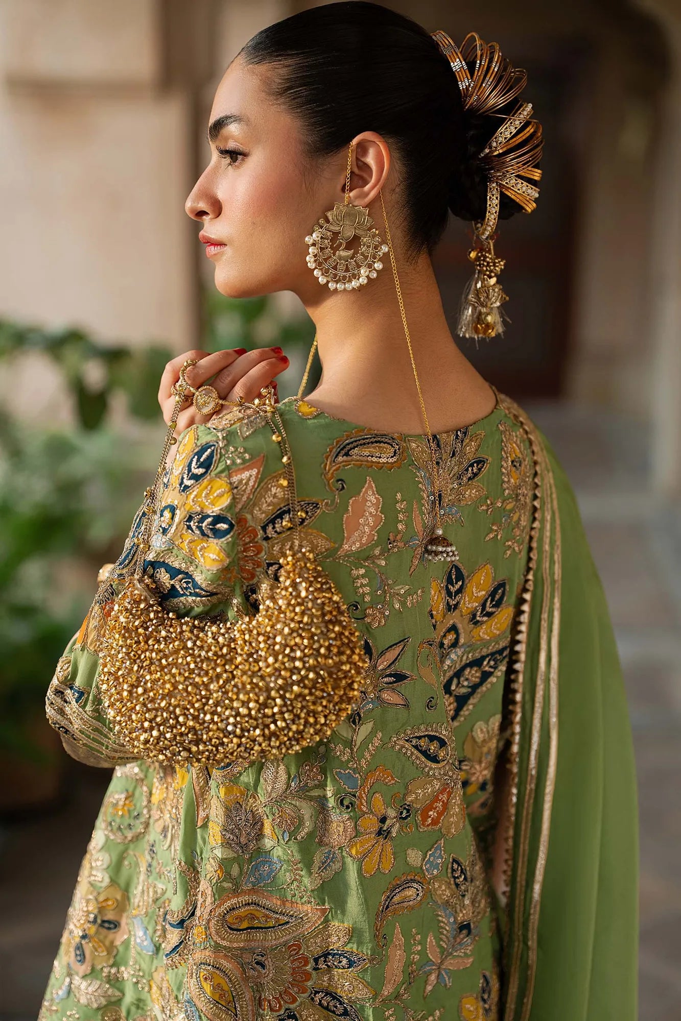 Maria B 3 Piece Embroidered Raw Silk Suit