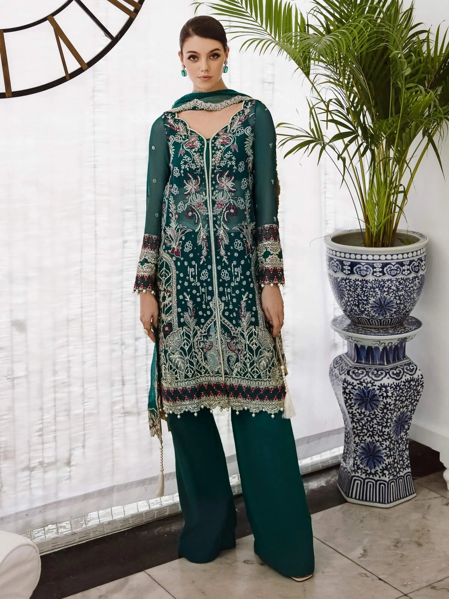 Saad Shaikh Ella Embroidered Luxury Chiffon 3Pc Suit DSG-06