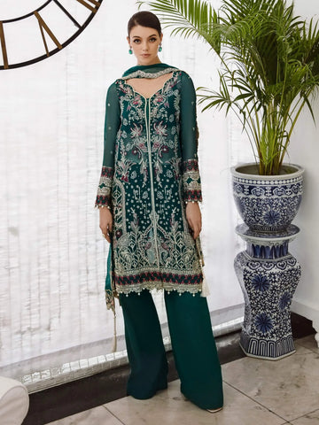 Saad Shaikh Ella Embroidered Luxury Chiffon 3Pc Suit DSG-06