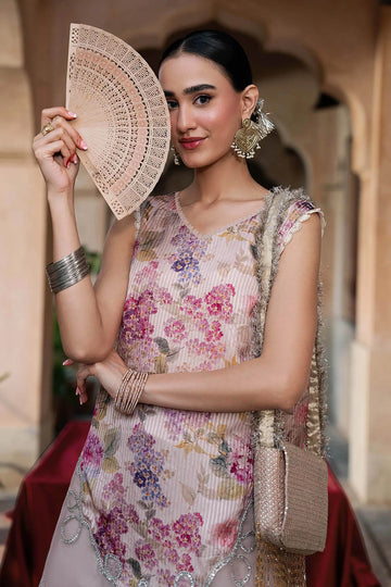 Maria B 2 Piece Embroidered Textured Silk Suit