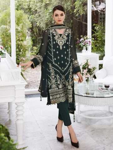 Saad Shaikh Ella Embroidered Luxury Chiffon 3Pc Suit DSG-09