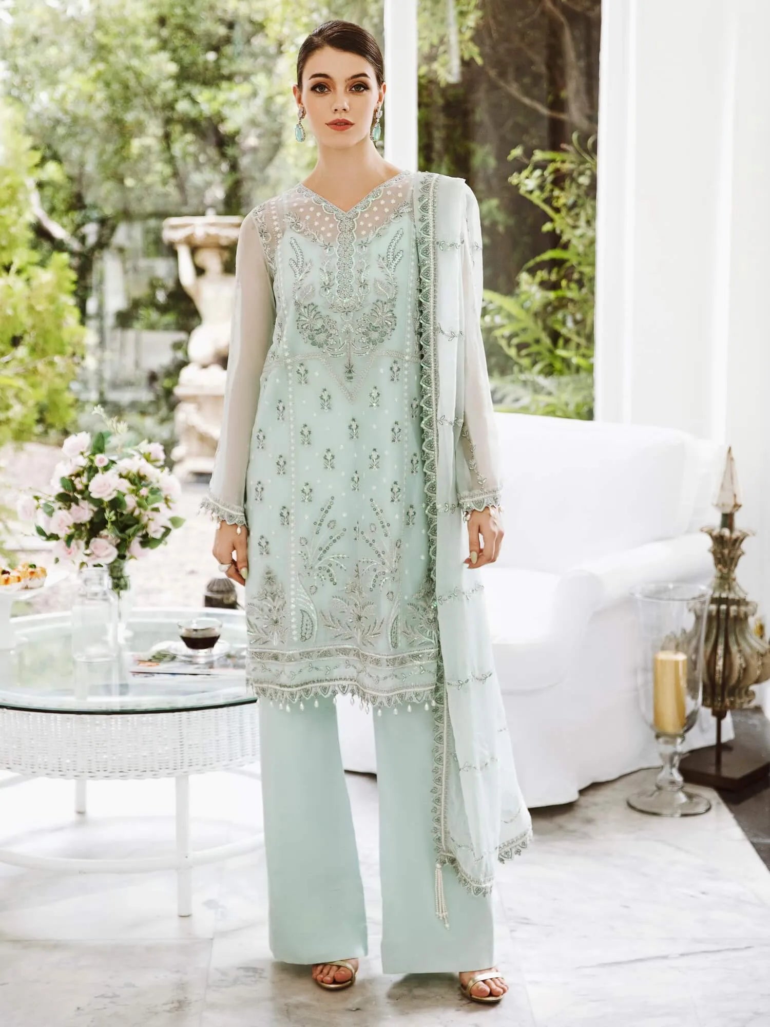 Saad Shaikh Ella  Embroidered Luxury Chiffon 3Pc Suit DSG-07