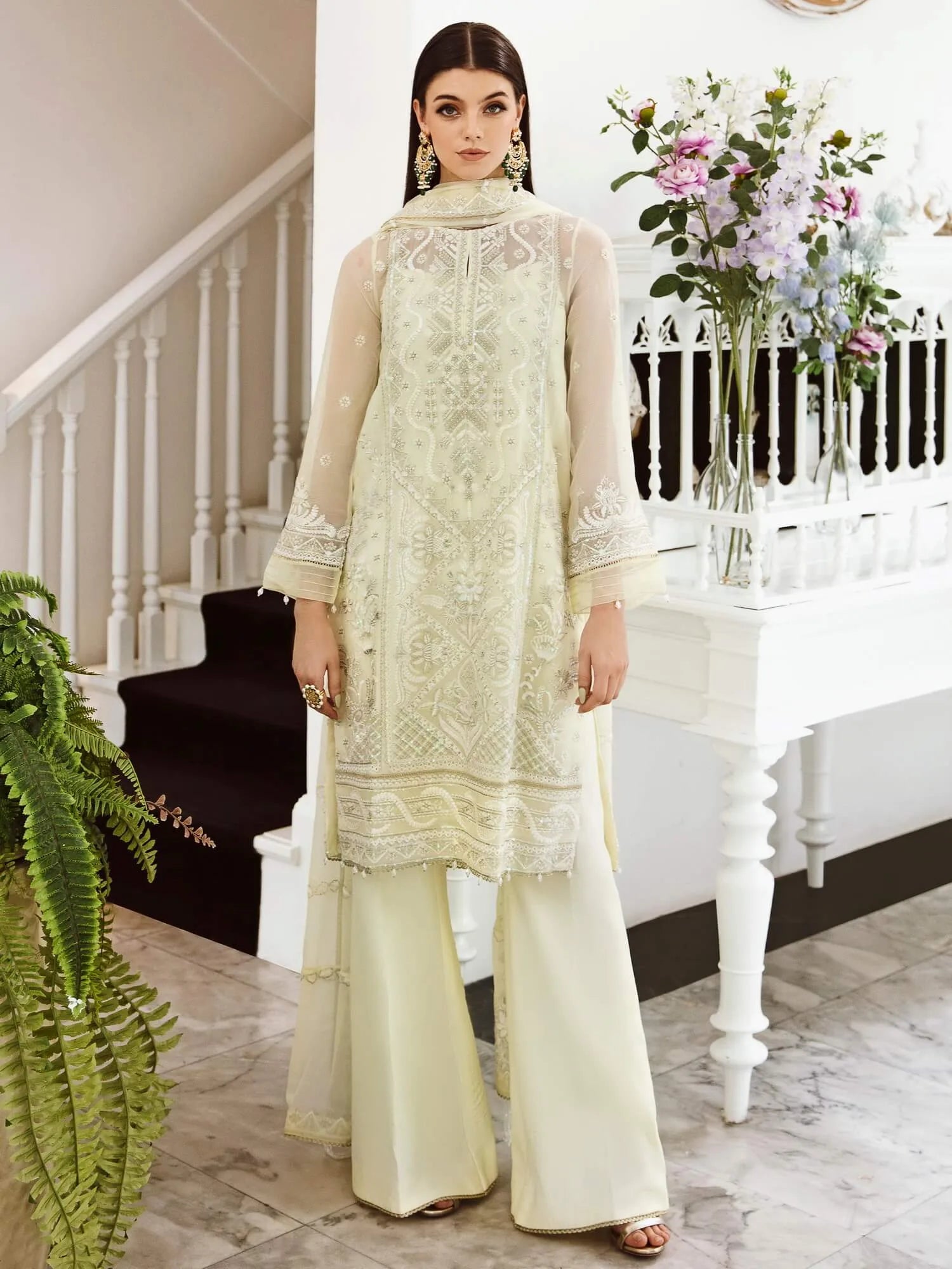 Saad Shaikh Ella Embroidered Luxury Chiffon 3Pc Suit DSG-04