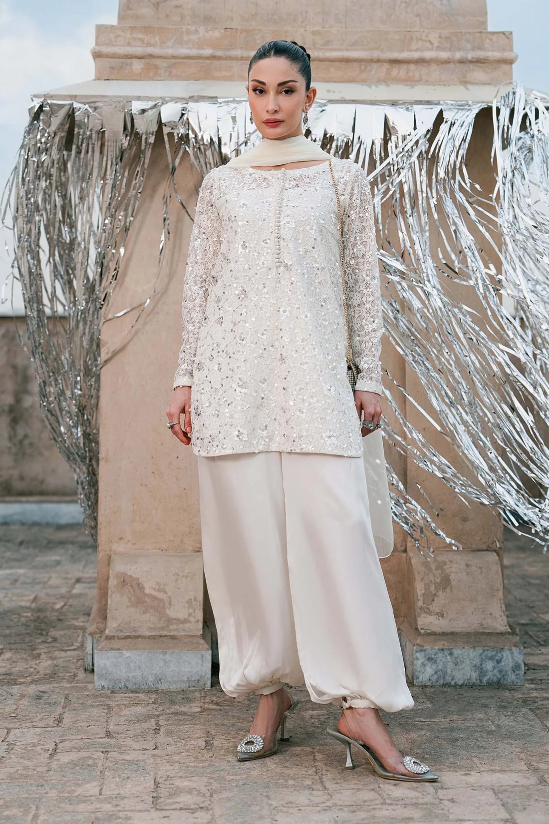 Maria B 3 Piece Embroidered Net Suit