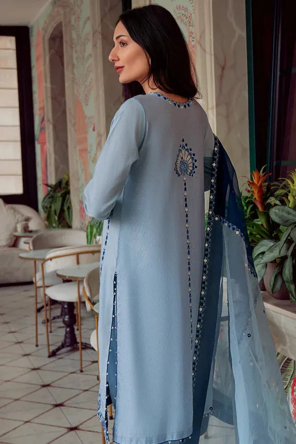 Muntaha by Shanzay Fahad | Noor e Zaib | Ice Blue- Seraph