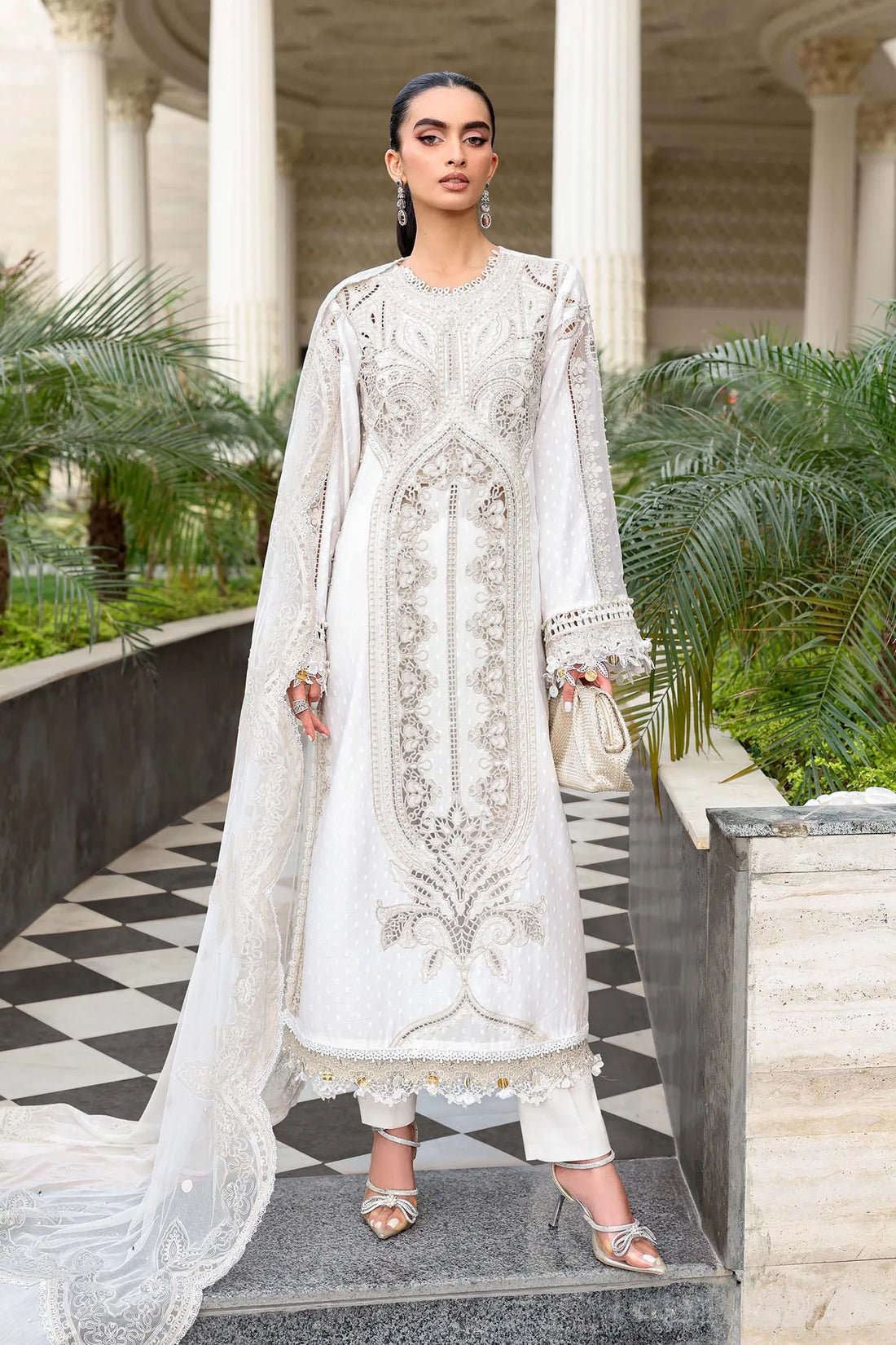 Maria B 3 Piece Stitched Embroidered Jacquard Lawn Suit