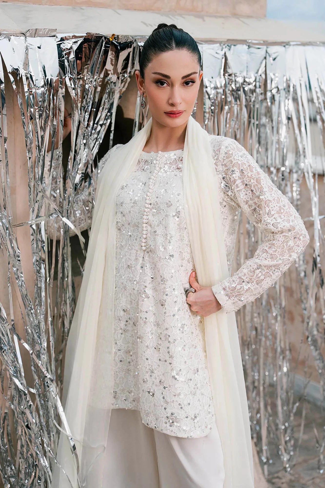 Maria B 3 Piece Embroidered Net Suit