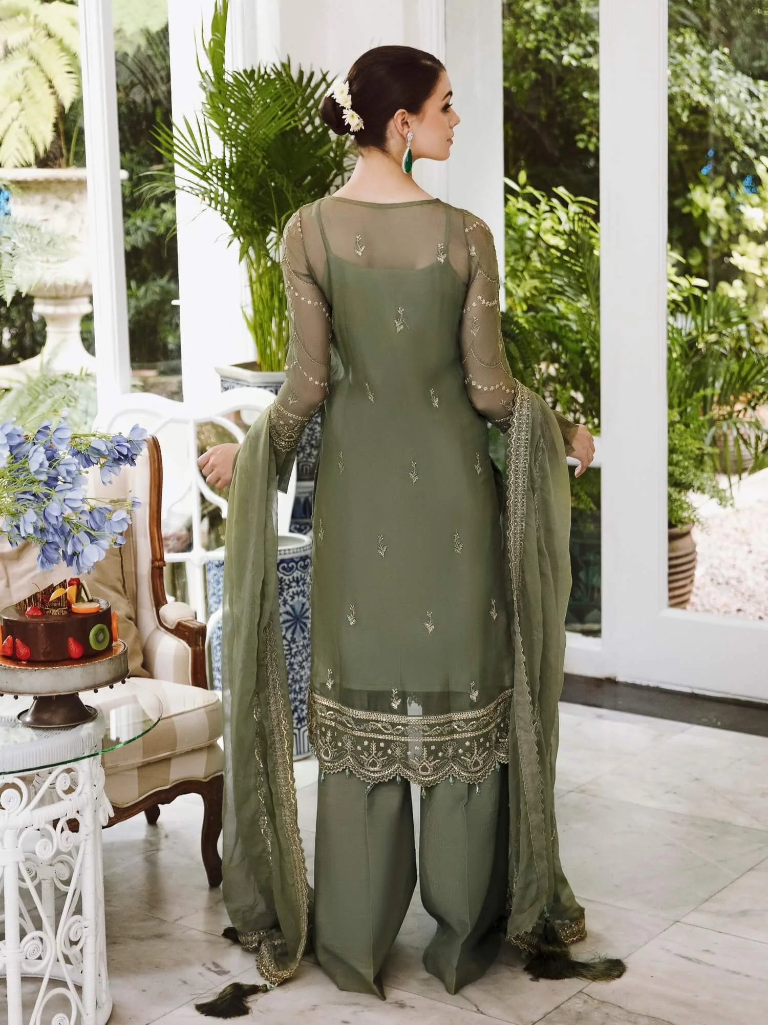 Saad Shaikh Ella Embroidered Luxury Chiffon 3Pc Suit DSG-08