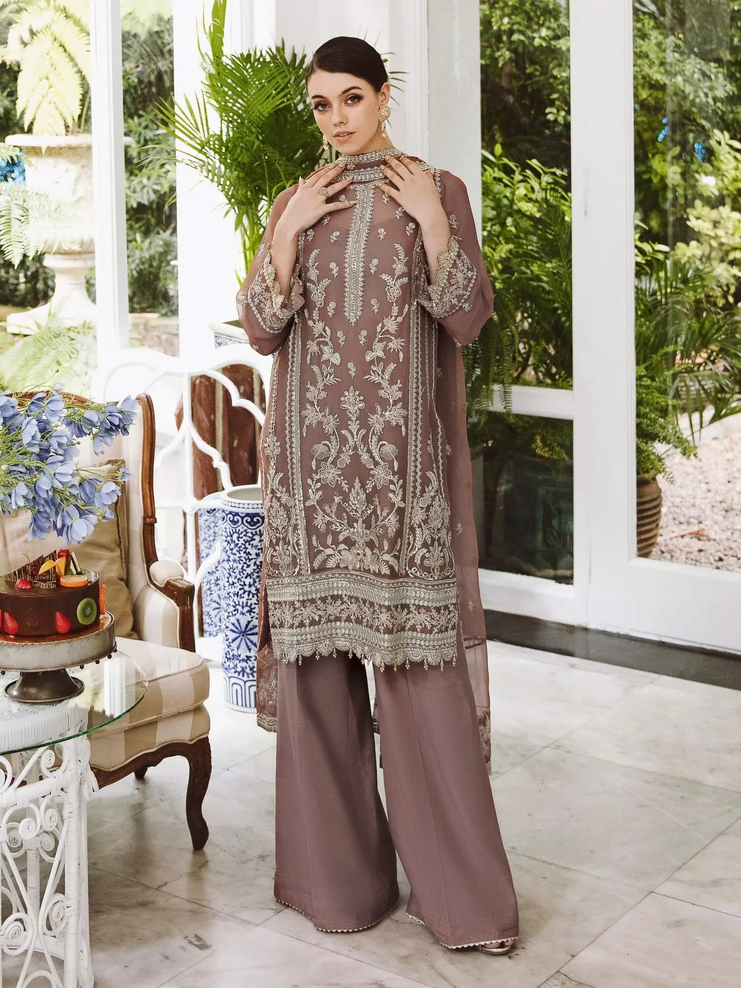 Saad Shaikh Ella Embroidered Luxury Chiffon 3Pc Suit DSG-05