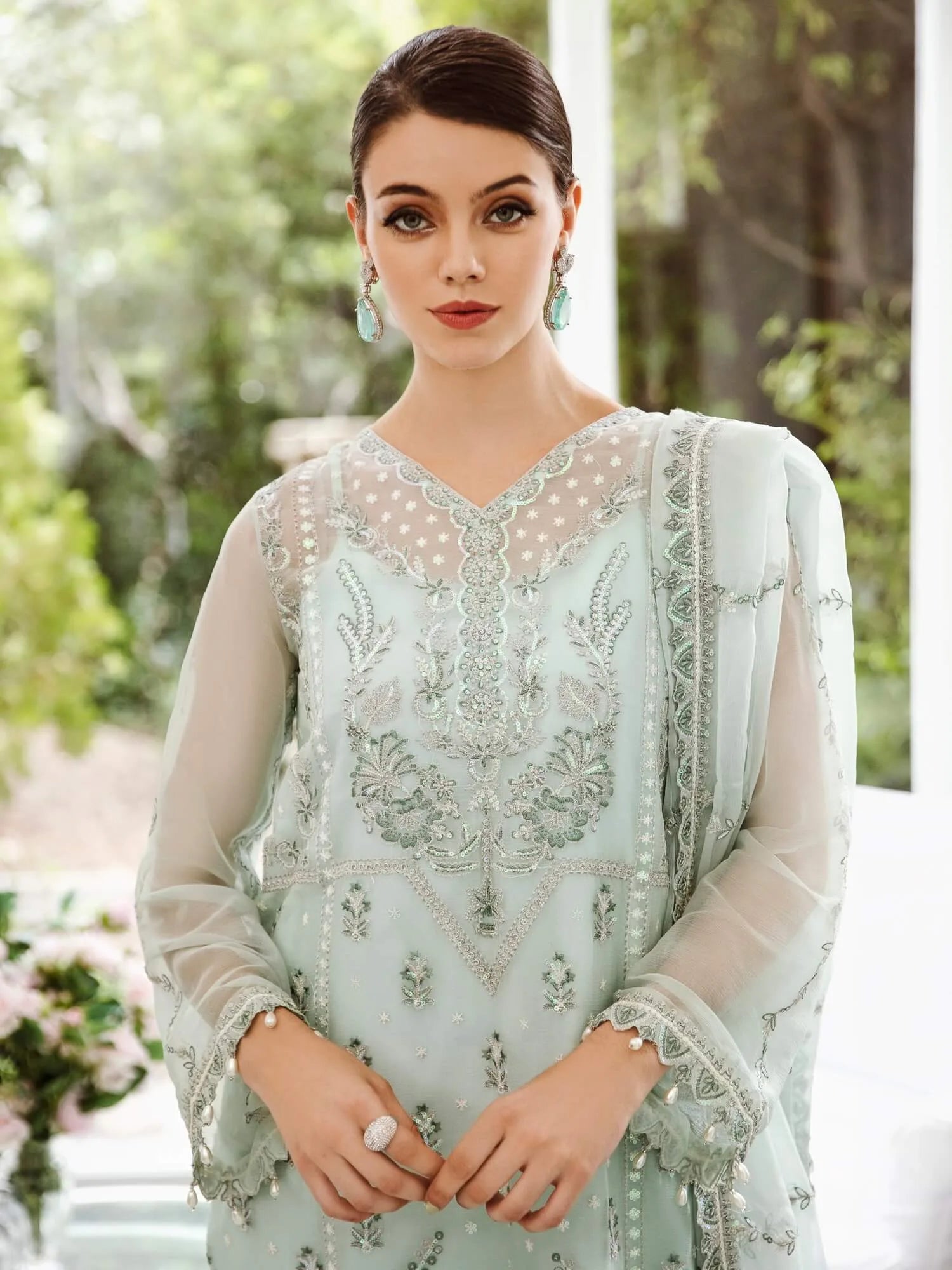 Saad Shaikh Ella  Embroidered Luxury Chiffon 3Pc Suit DSG-07