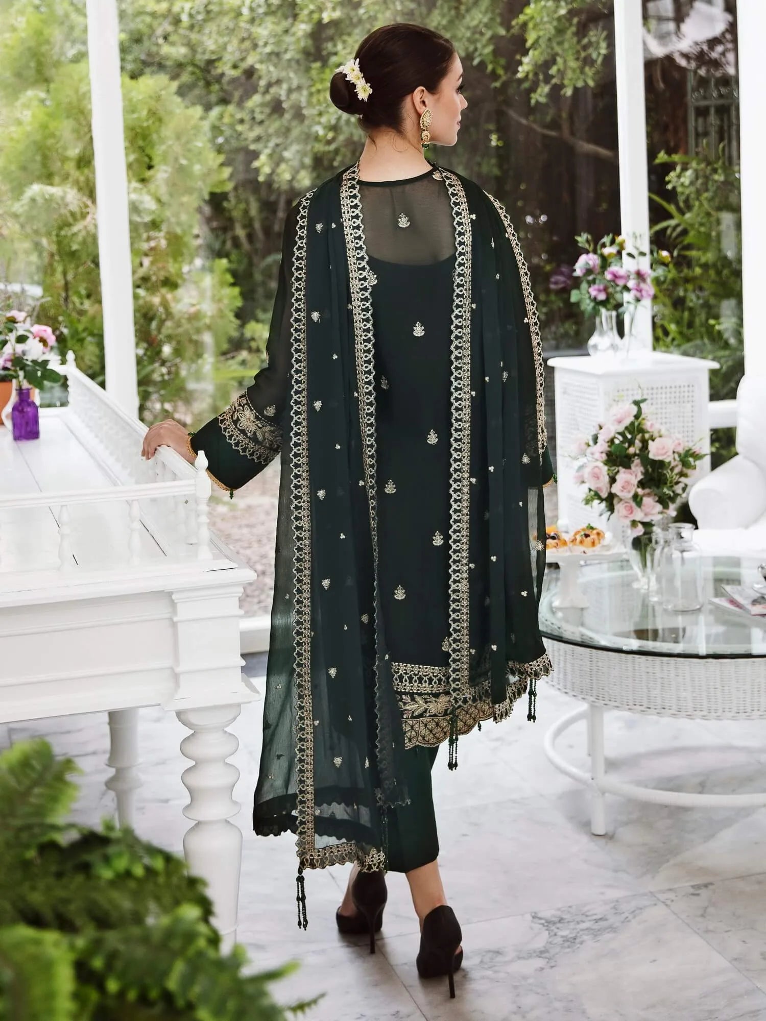 Saad Shaikh Ella Embroidered Luxury Chiffon 3Pc Suit DSG-09
