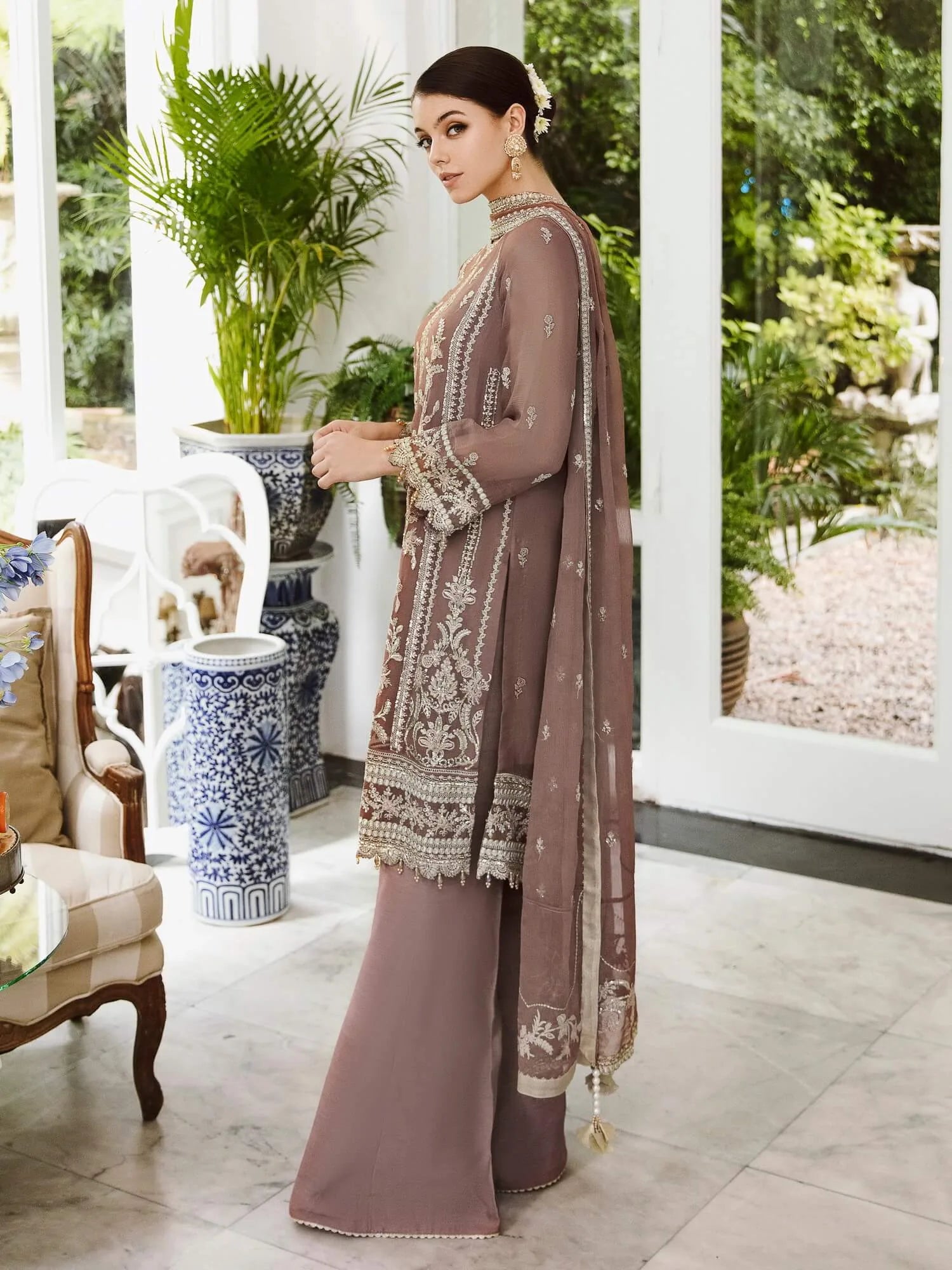 Saad Shaikh Ella Embroidered Luxury Chiffon 3Pc Suit DSG-05