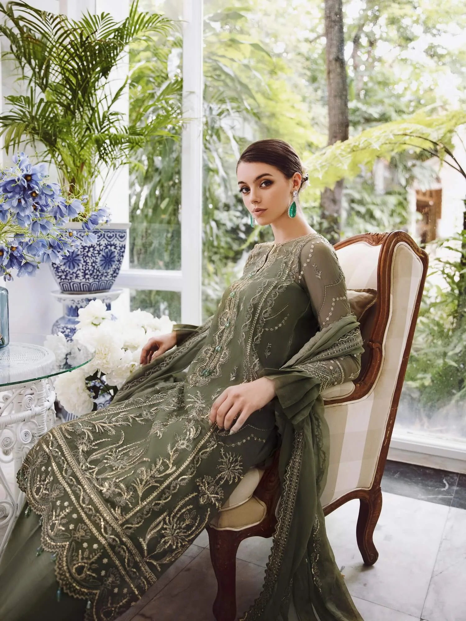 Saad Shaikh Ella Embroidered Luxury Chiffon 3Pc Suit DSG-08
