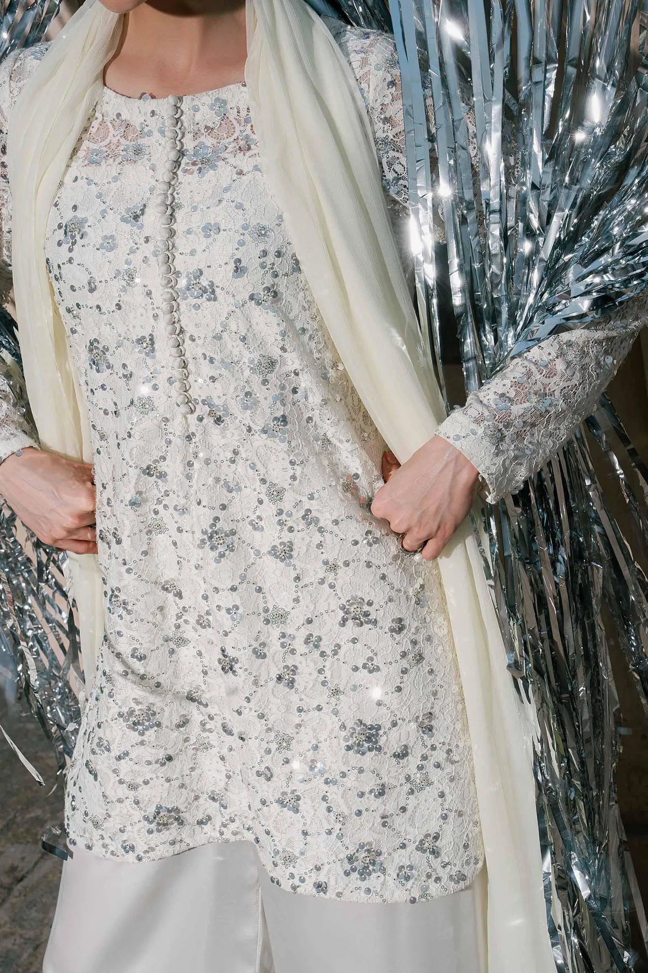 Maria B 3 Piece Embroidered Net Suit