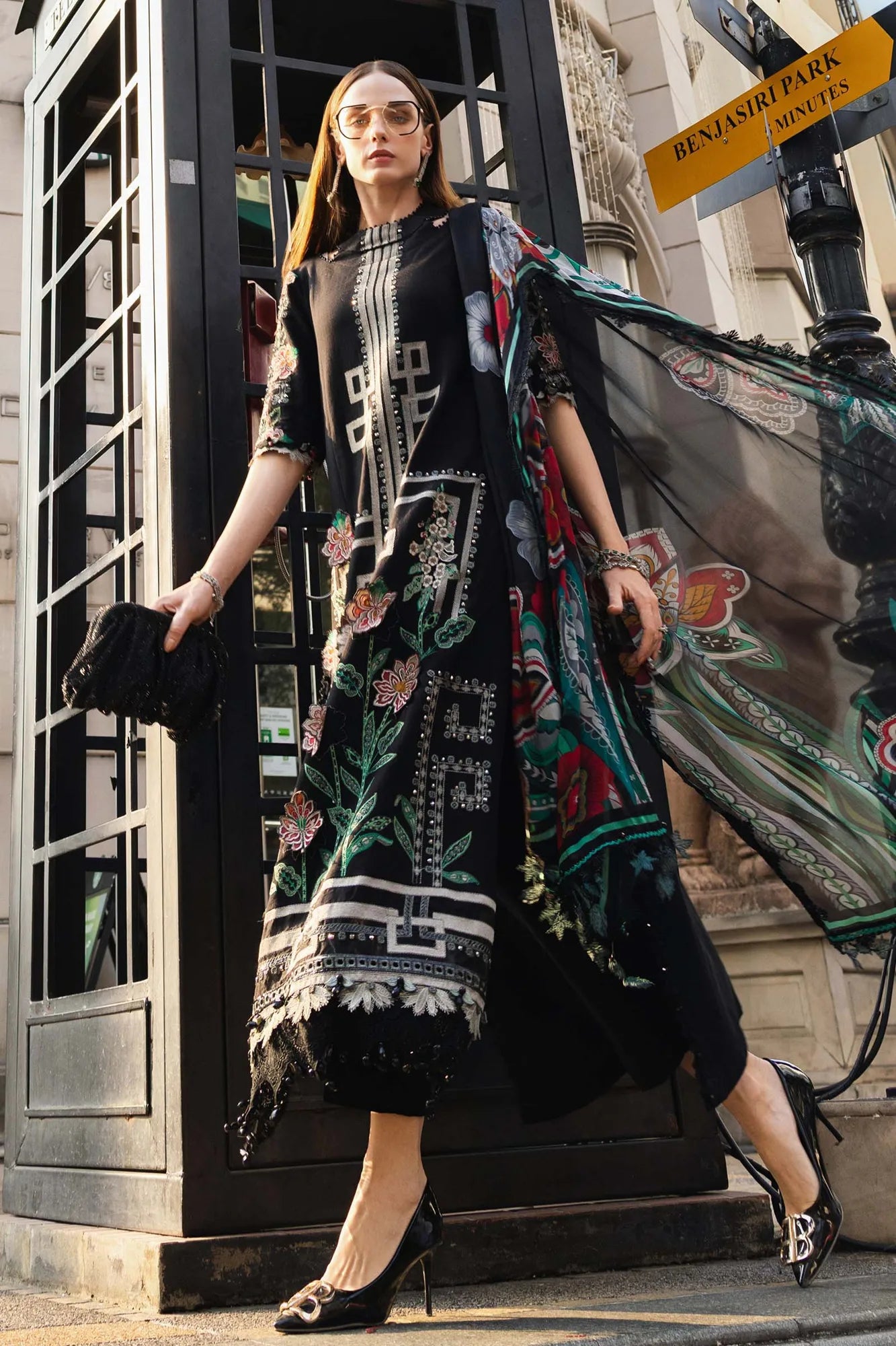Maria B 3 Piece Stitched Embroidered Jacquard Lawn Suit